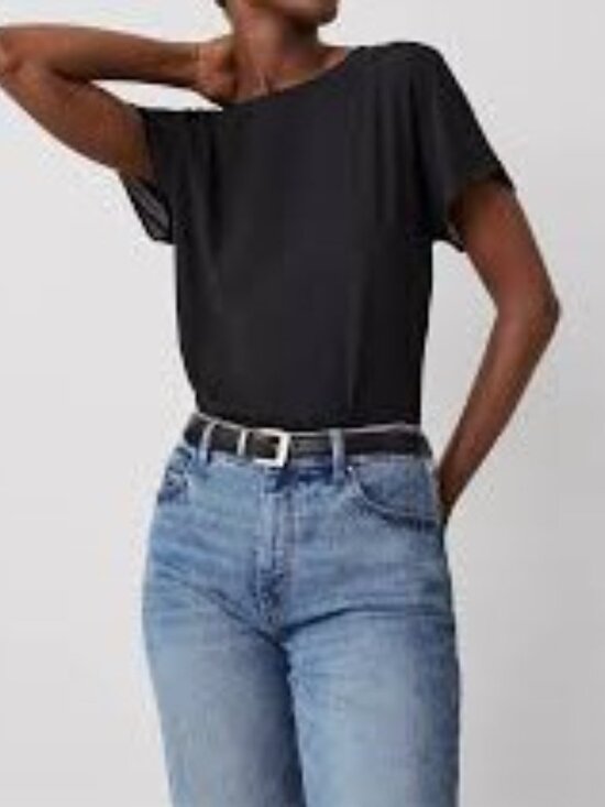 Ann Taylor Tops - Ann Taylor Black Short-Sleeve Crewneck Top